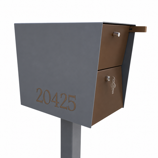 UpTown Box Locking Package Box - Gray Exterior Color