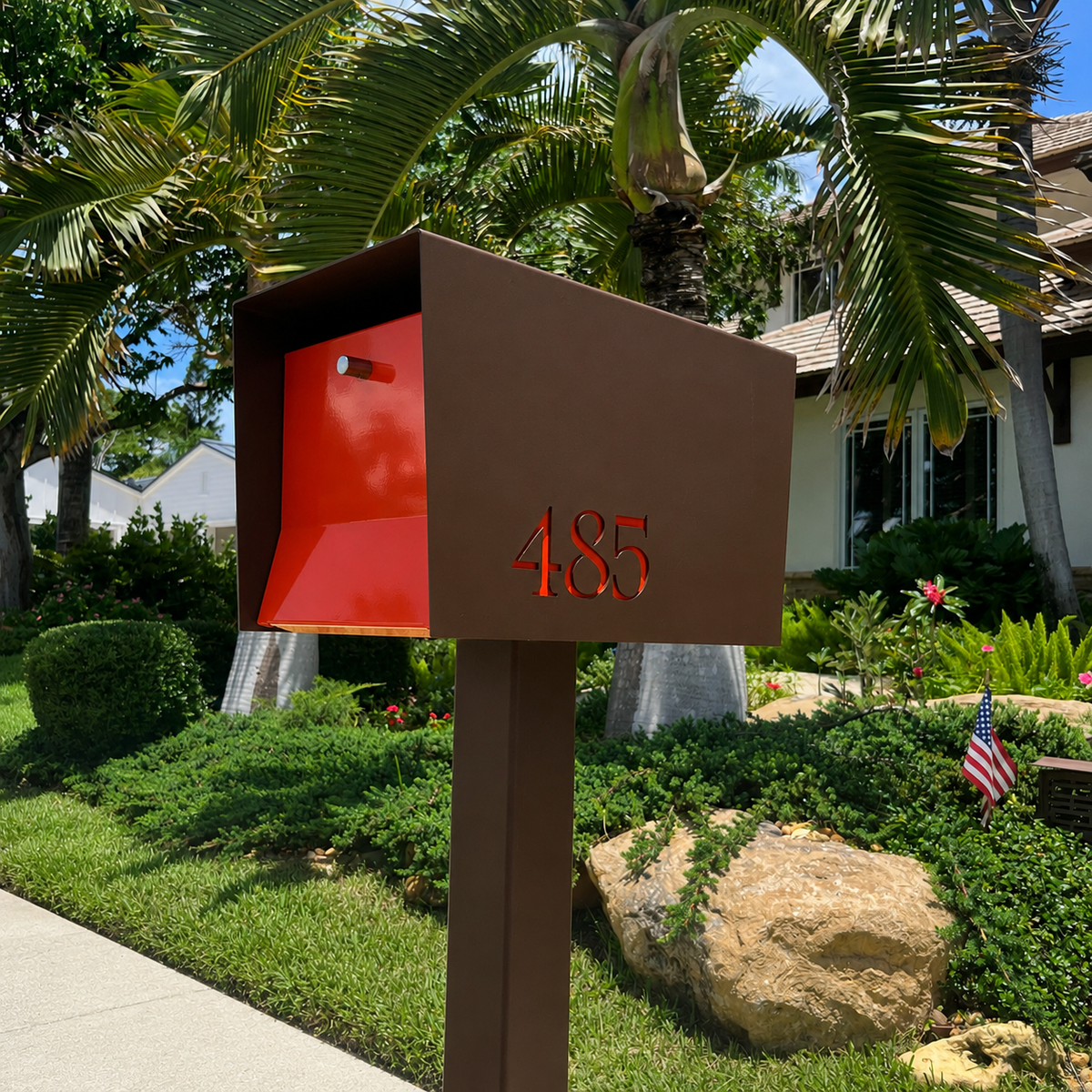 Uptown Box Modern Mailbox, Coconut, photo 3 of 27
