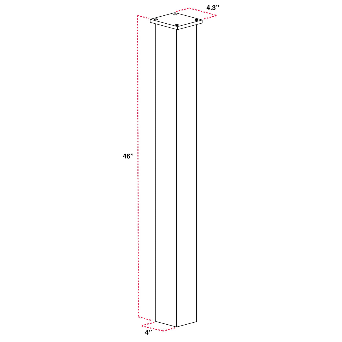Stainless Steel In Ground Post 46" (For Mail Boss)