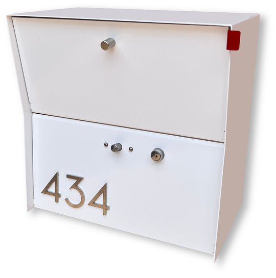 Locking Package Wall Mount Mailbox - White