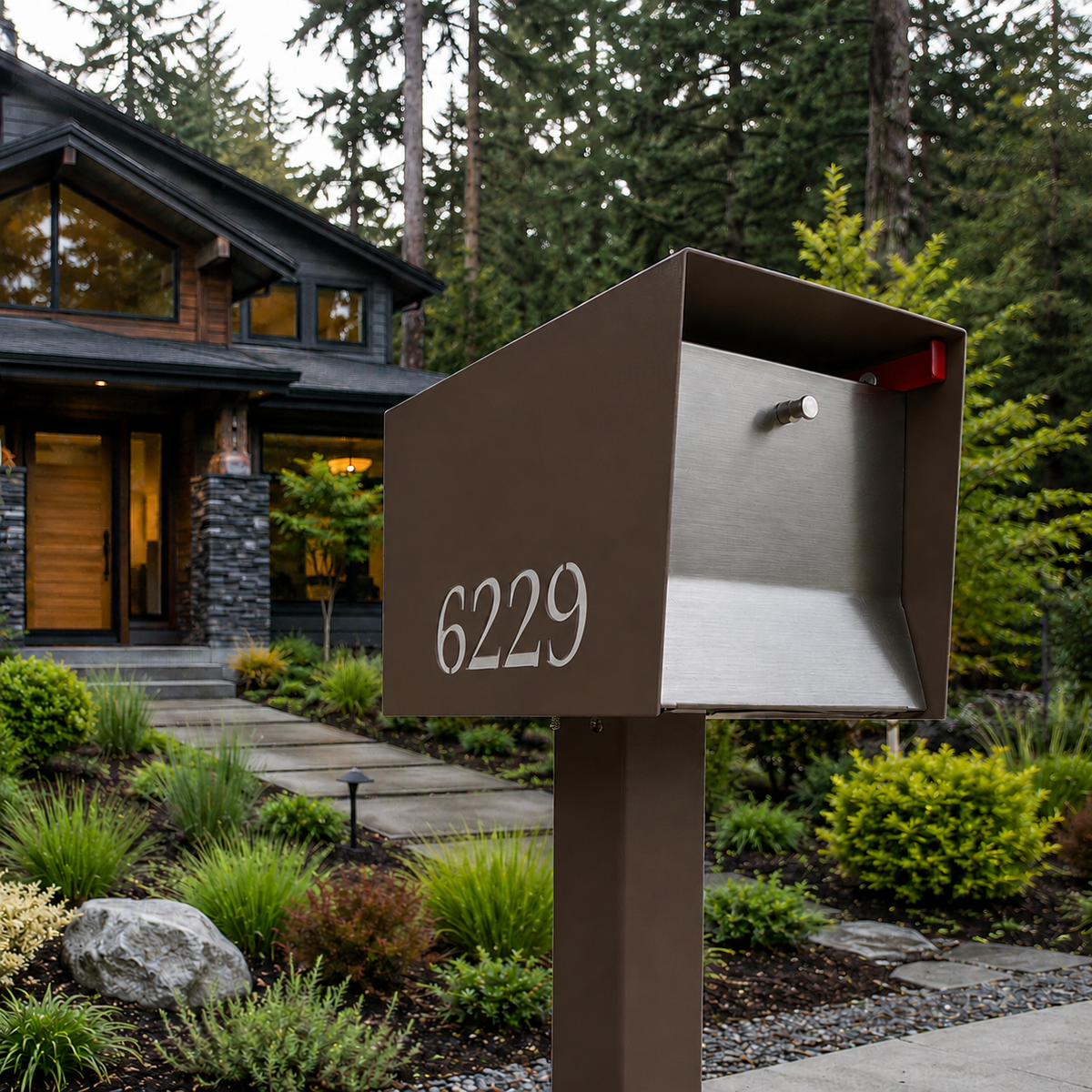 Uptown Box Modern Mailbox, Coconut, photo 2 of 27