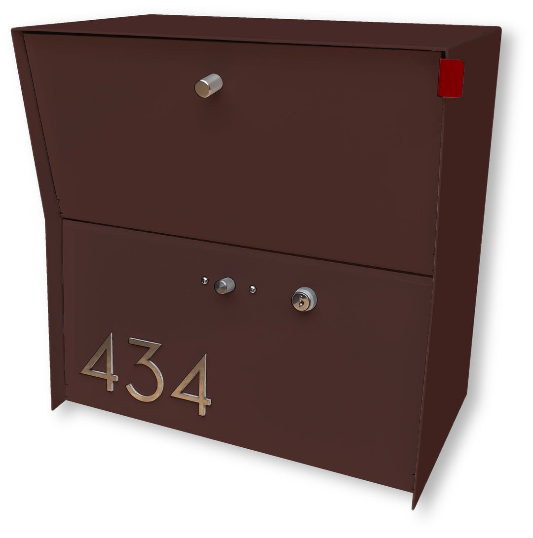 Locking Package Wall Mount Mailbox - Brown