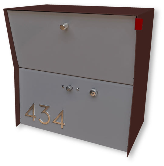 Locking Package Wall Mount Mailbox - Brown