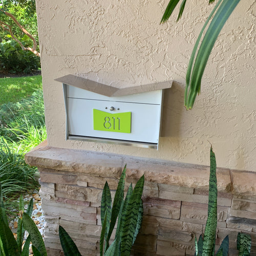 Butterfly Modern Wall Mailbox, White, photo 2 of 29