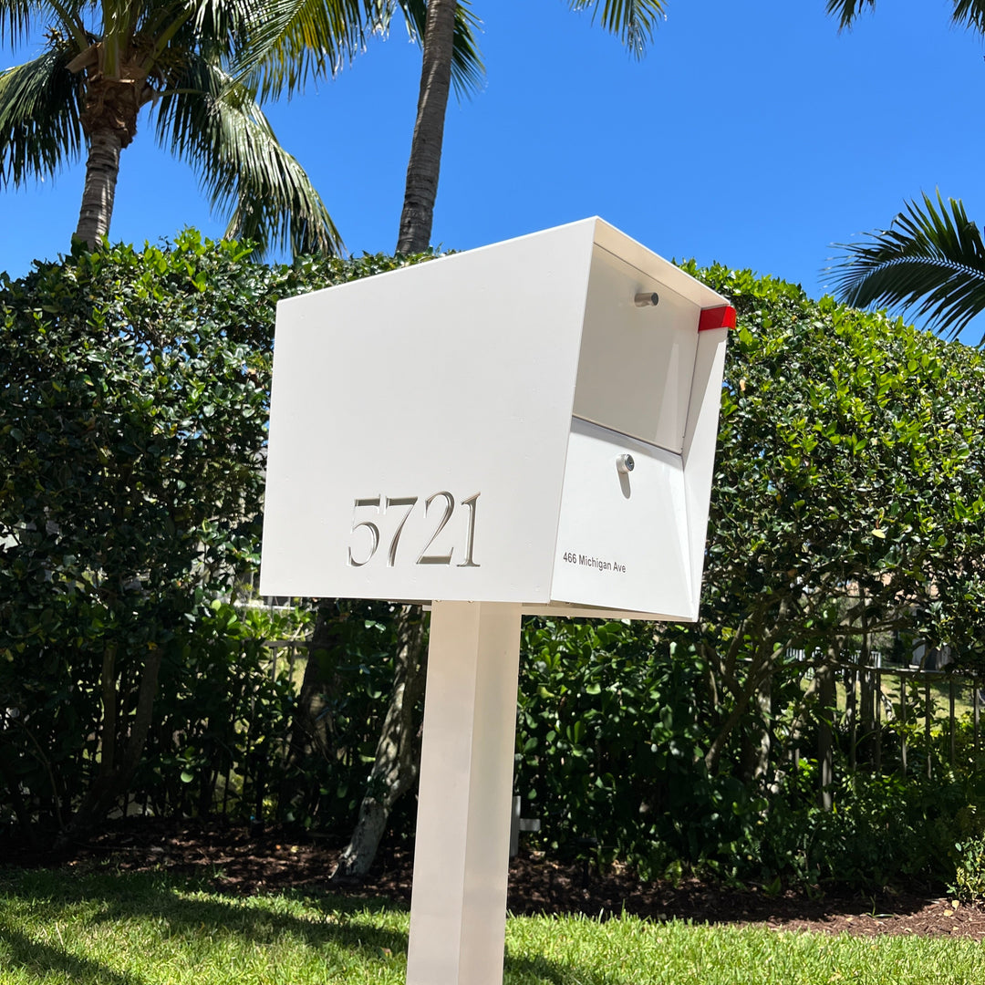 The UpTown Box Locking Package Dropbox in - White Exterior Color