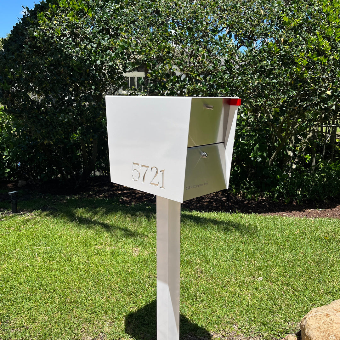 The UpTown Box Locking Package Dropbox in - White Exterior Color