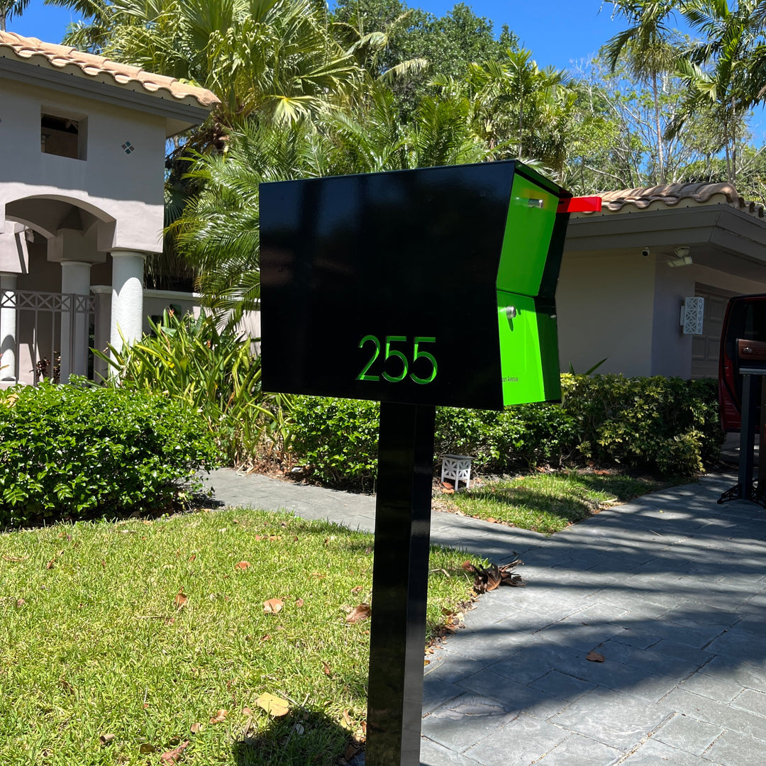 The Retrobox Locking Package Dropbox in - Black Exterior Color