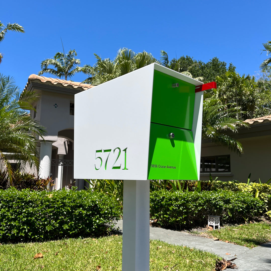 The UpTown Box Locking Package Dropbox in - White Exterior Color