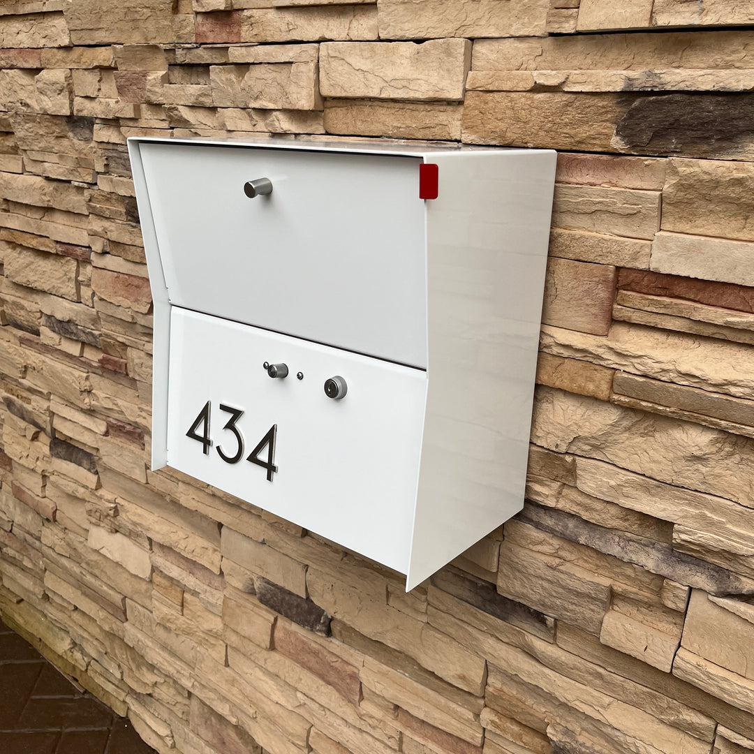 Locking Package Wall Mount Mailbox - White