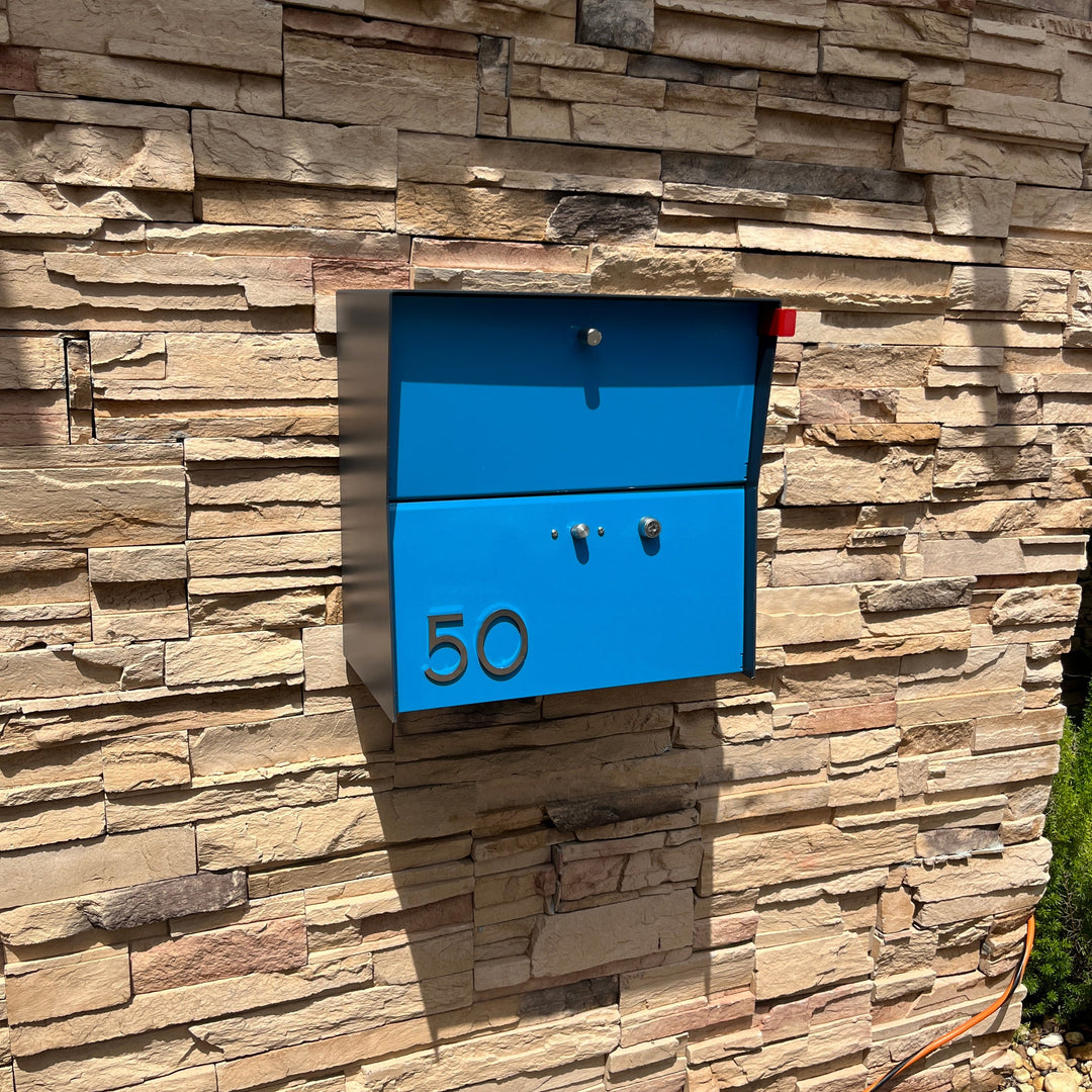 Locking Package Wall Mount Mailbox - Brown