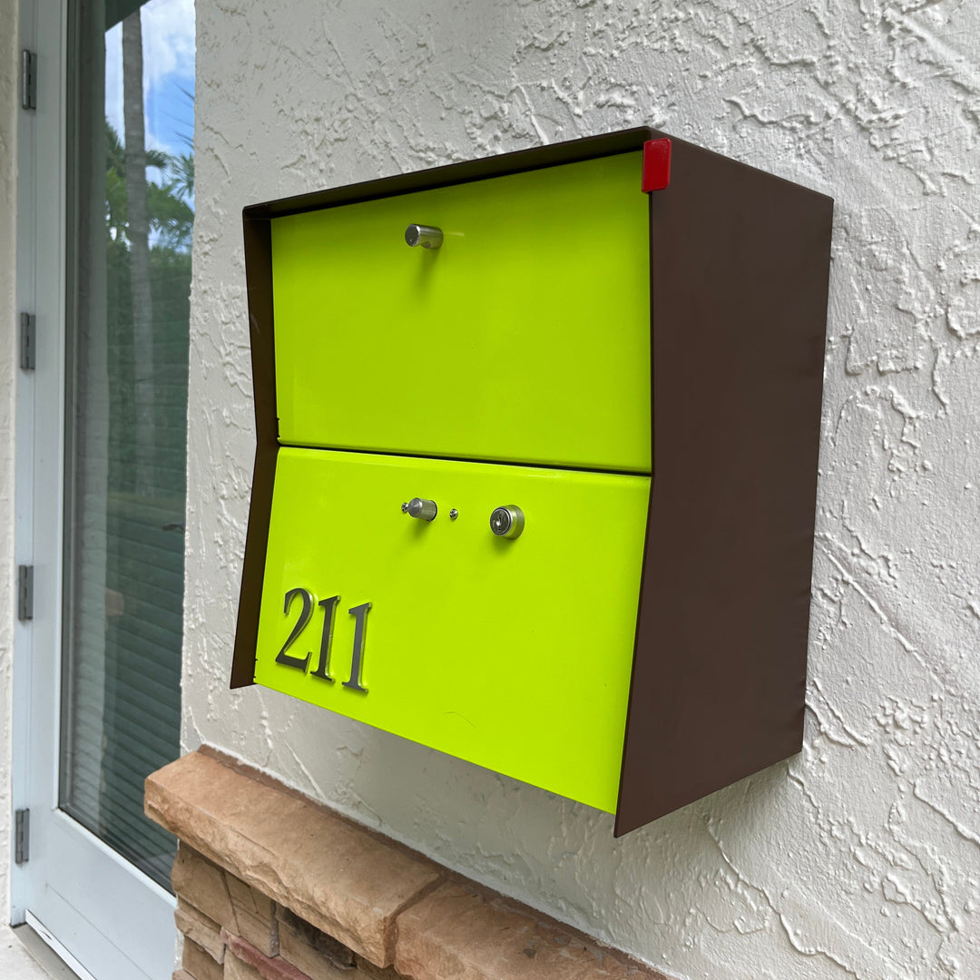 Locking Package Wall Mount Mailbox - Brown