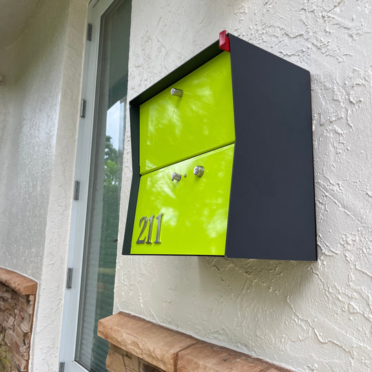 RetroBox Locking Small Package Wall Mounted Mailbox