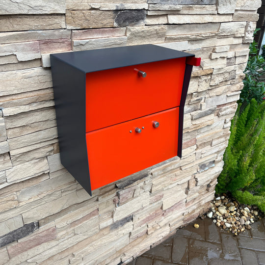 RetroBox Locking Small Package Wall Mounted Mailbox