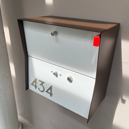 Locking Package Wall Mount Mailbox - Brown