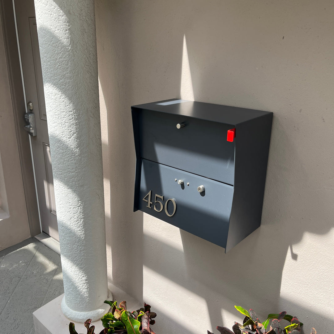 Locking Package Wall Mount Mailbox - Brown