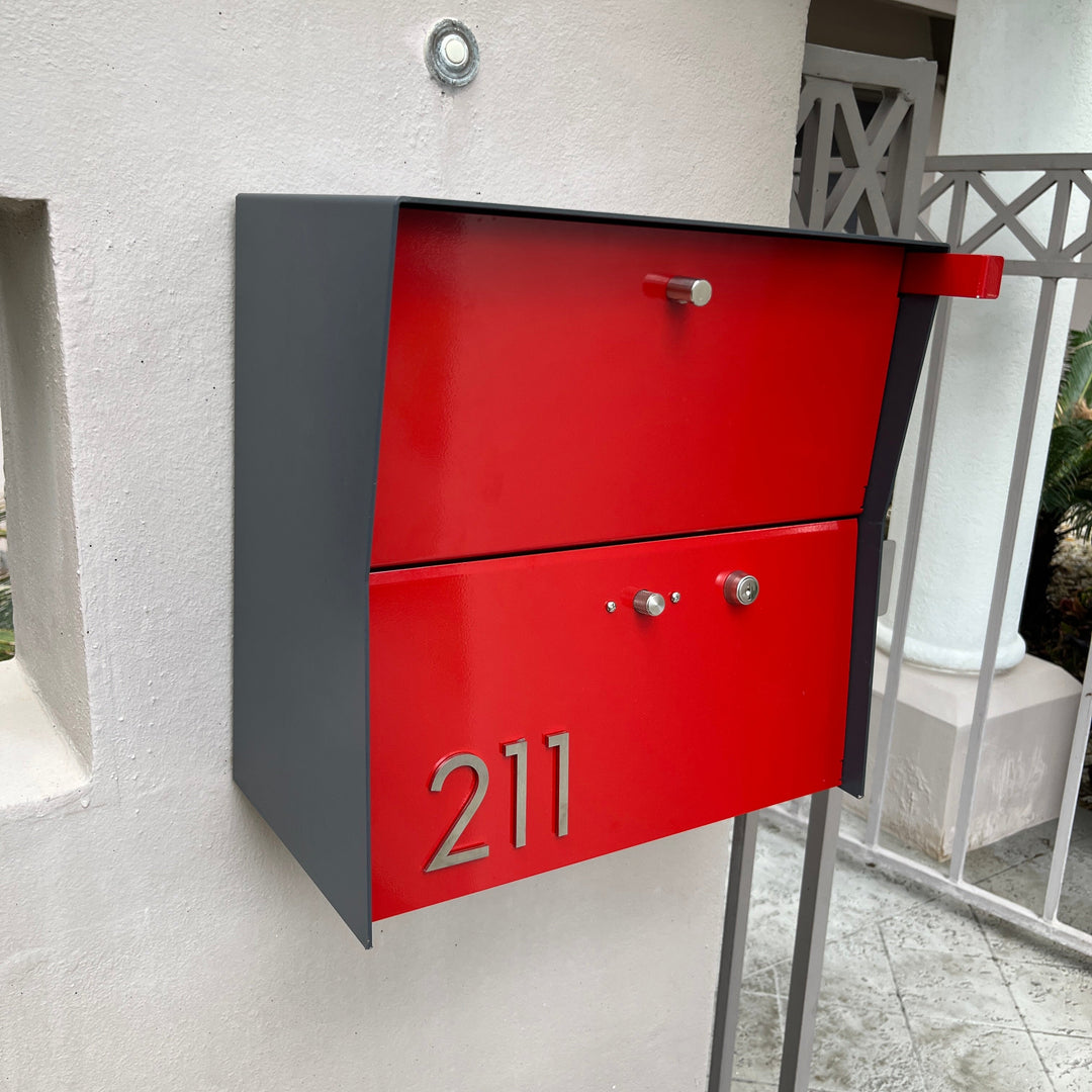 RetroBox Locking Small Package Wall Mounted Mailbox