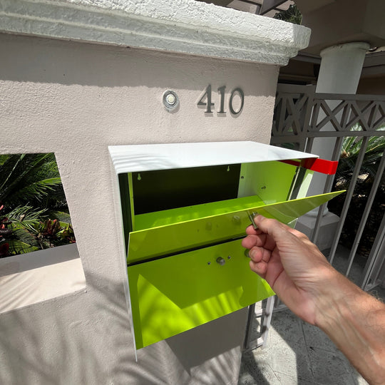 RetroBox Locking Small Package Wall Mounted Mailbox