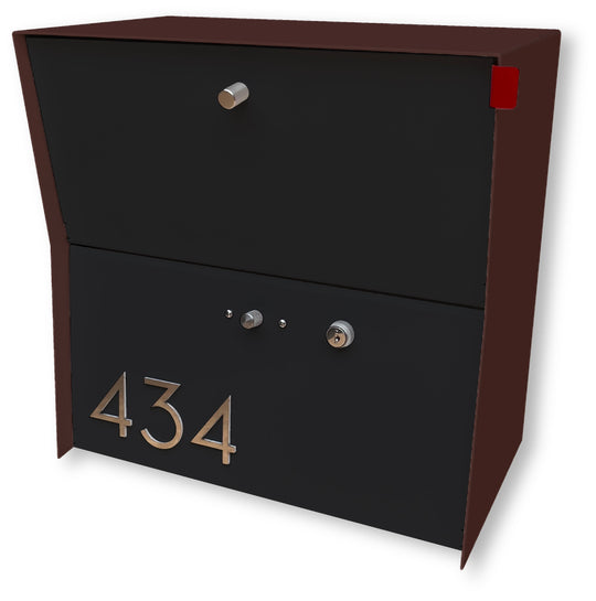 Locking Package Wall Mount Mailbox - Brown