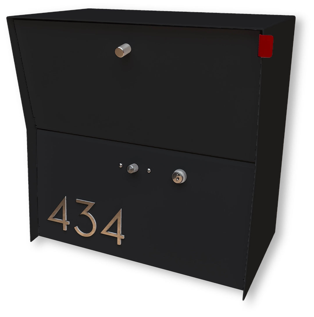 Locking Package Wall Mount Mailbox - Matte Black
