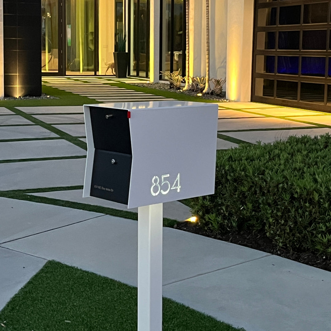 The UpTown Box Locking Package Dropbox in - White Exterior Color