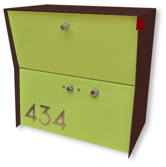 Locking Package Wall Mount Mailbox - Brown