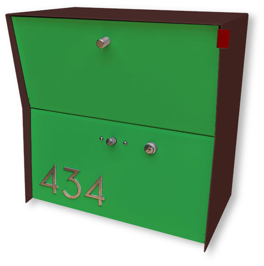 Locking Package Wall Mount Mailbox - Brown