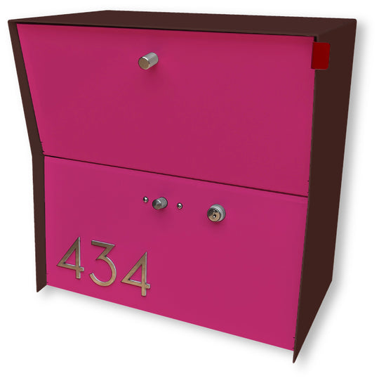 Locking Package Wall Mount Mailbox - Brown