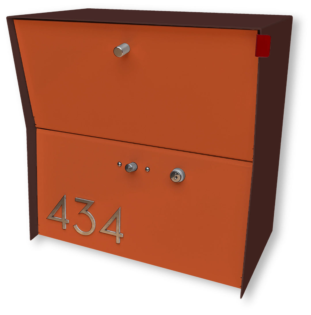 Locking Package Wall Mount Mailbox - Brown
