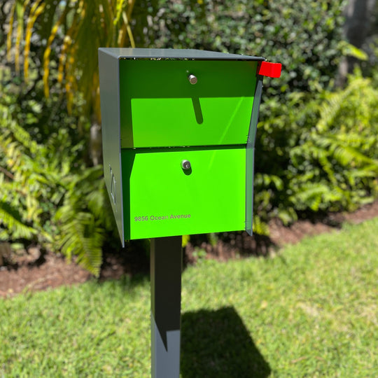 The Retrobox Locking Package Dropbox in - Gray Exterior Color