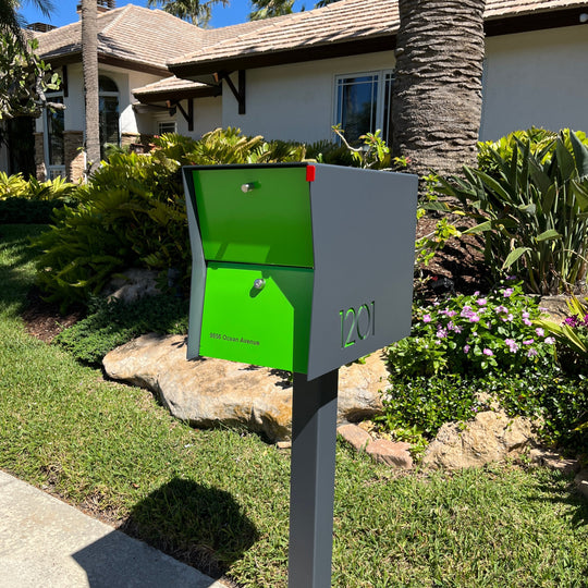 The Retrobox Locking Package Dropbox in - Gray Exterior Color
