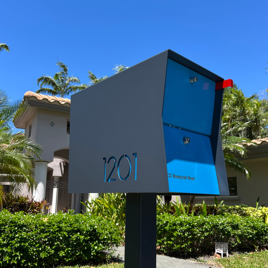 The Retrobox Locking Package Dropbox in - Gray Exterior Color