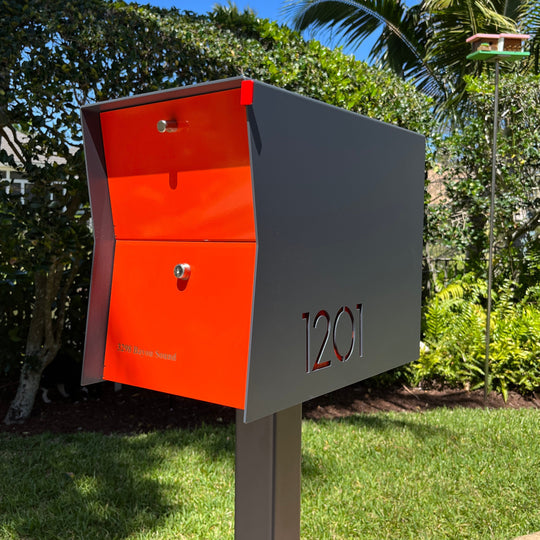 The Retrobox Locking Package Dropbox in - Gray Exterior Color