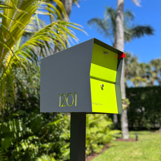 The Retrobox Locking Package Dropbox in - Gray Exterior Color