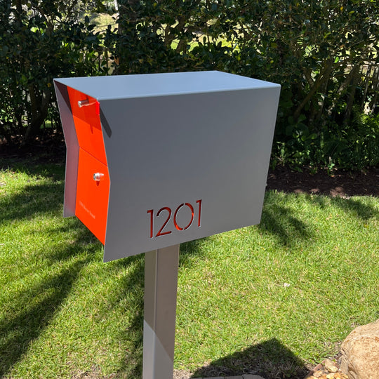 The Retrobox Locking Package Dropbox in - Gray Exterior Color