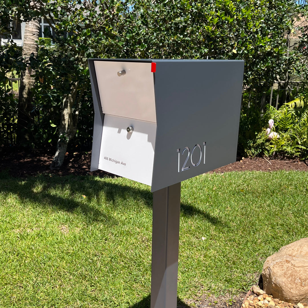The Retrobox Locking Package Dropbox in - Gray Exterior Color