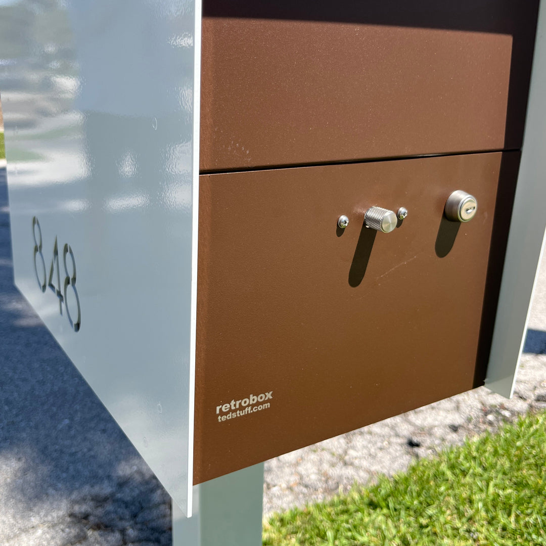 The Retrobox Locking Package Dropbox in - Gray Exterior Color