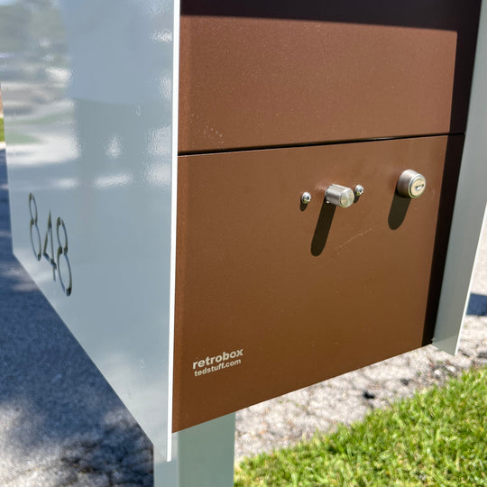 The UpTown Box Locking Package Dropbox in - White Exterior Color
