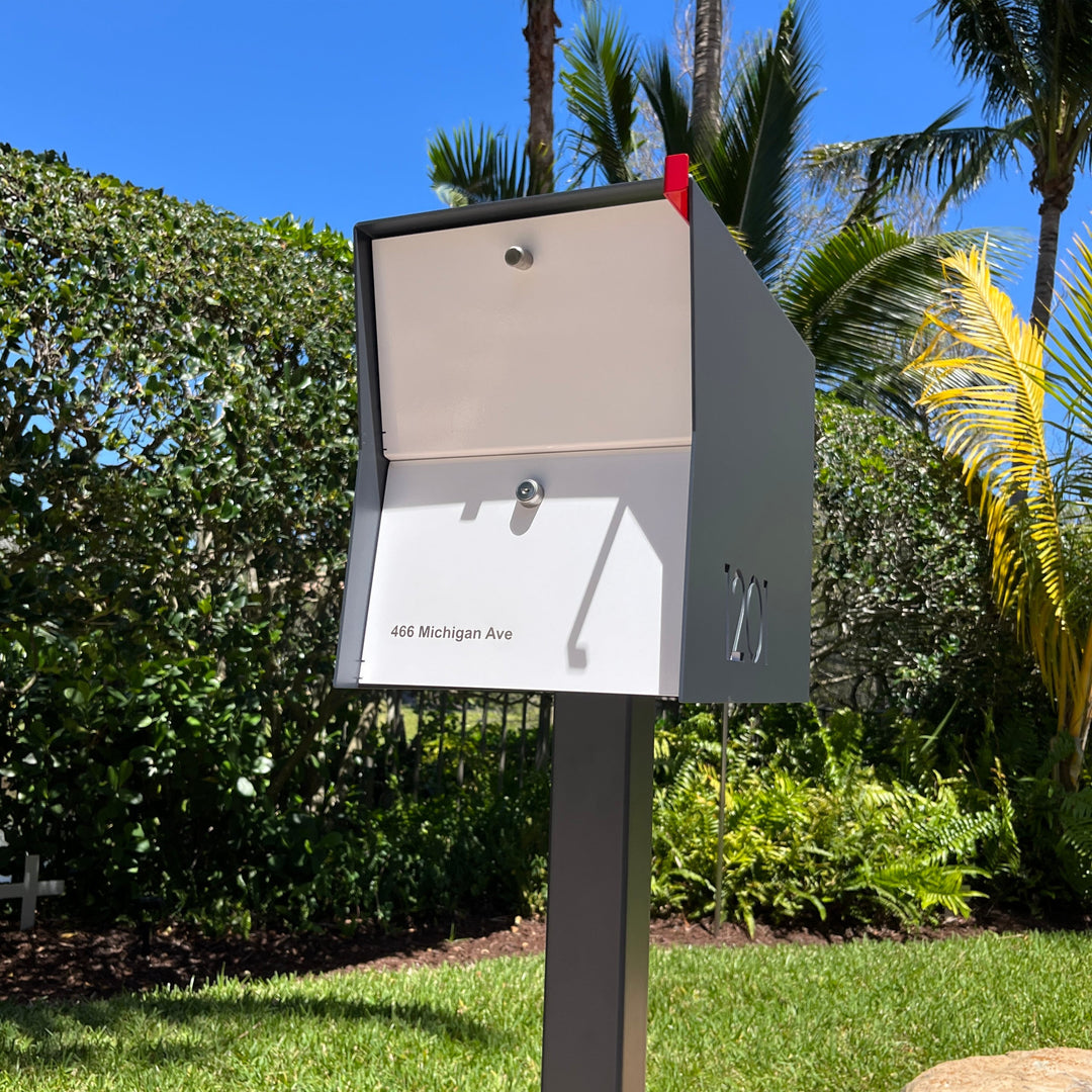 The Retrobox Locking Package Dropbox in - Gray Exterior Color