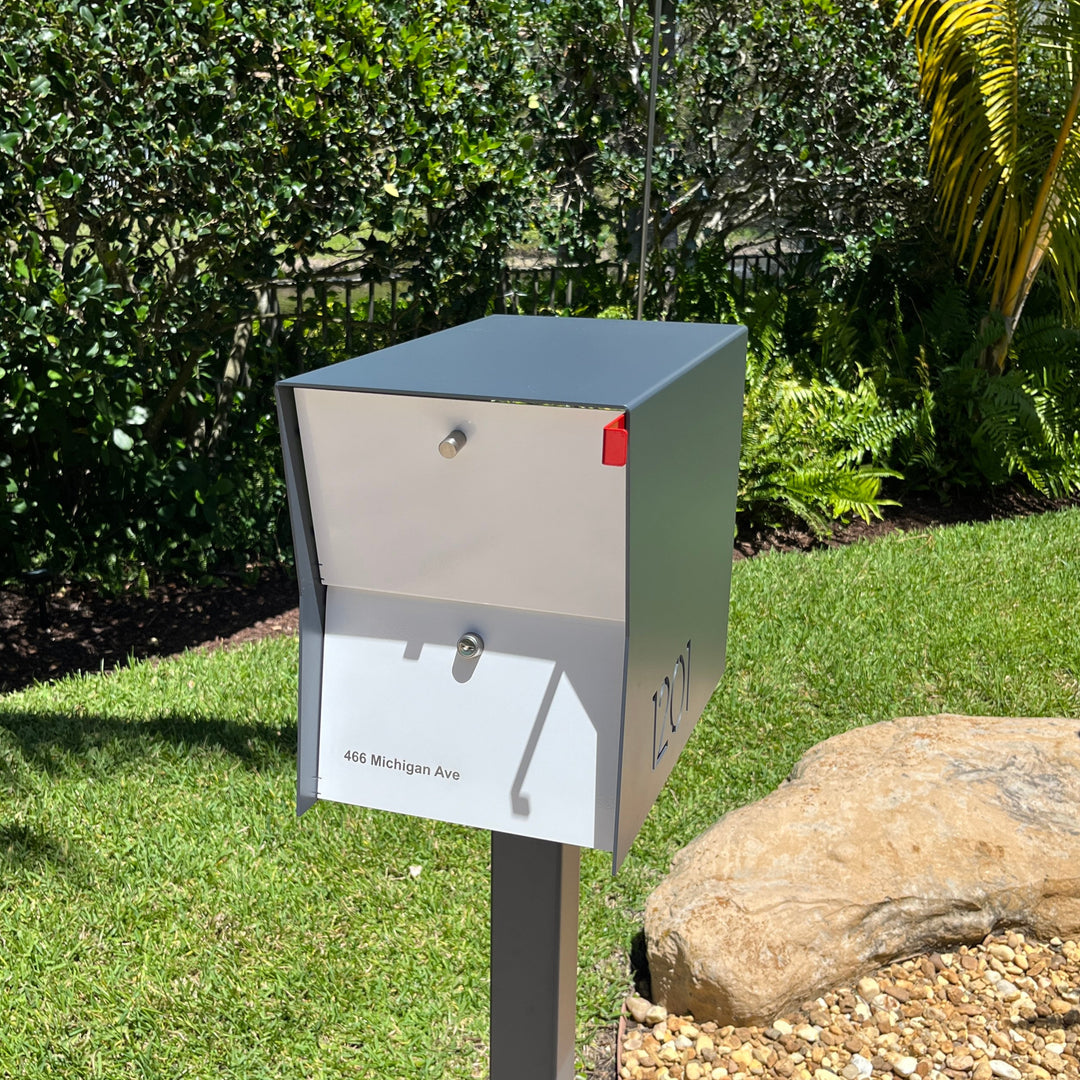 The Retrobox Locking Package Dropbox in - Gray Exterior Color