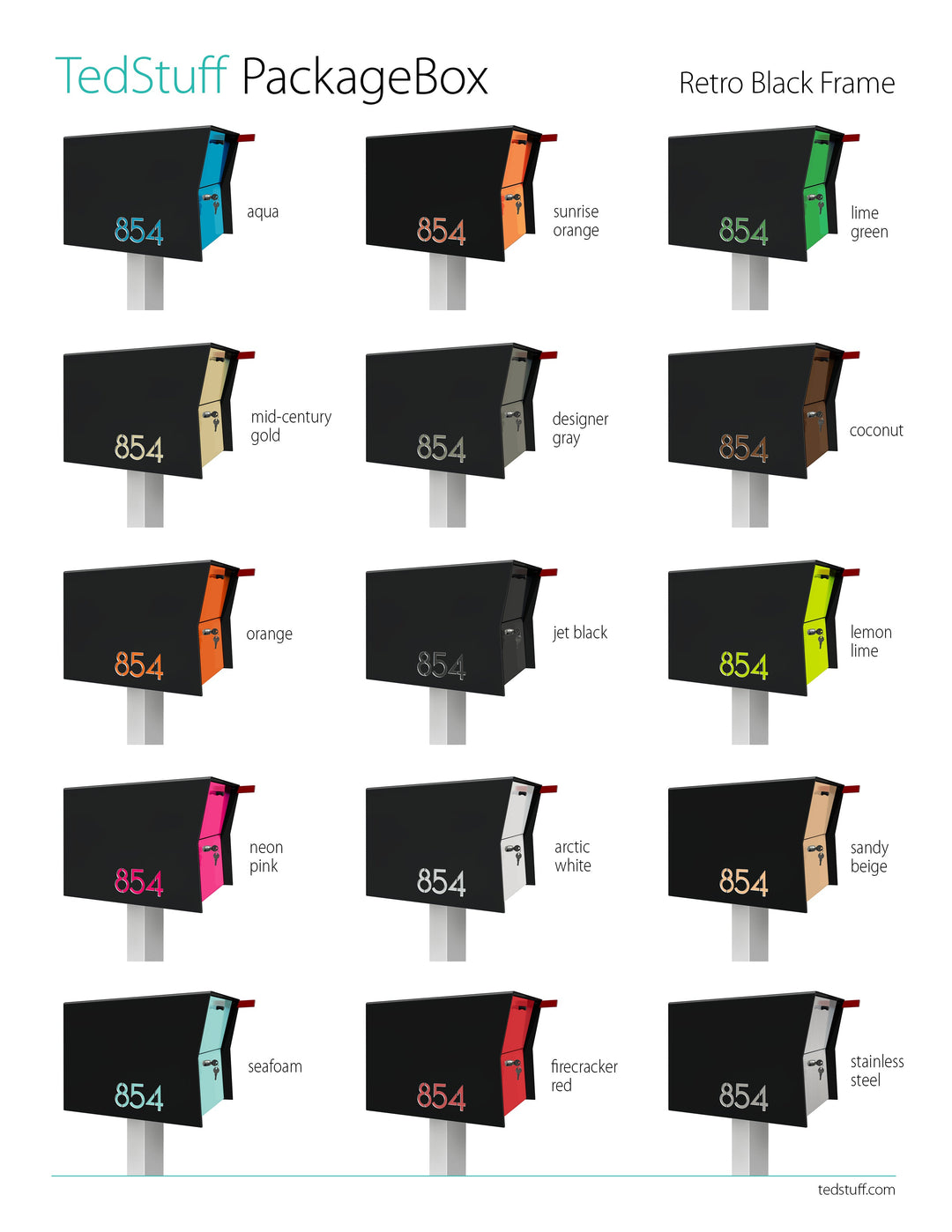 The Retrobox Locking Package Dropbox in - Black Exterior Color