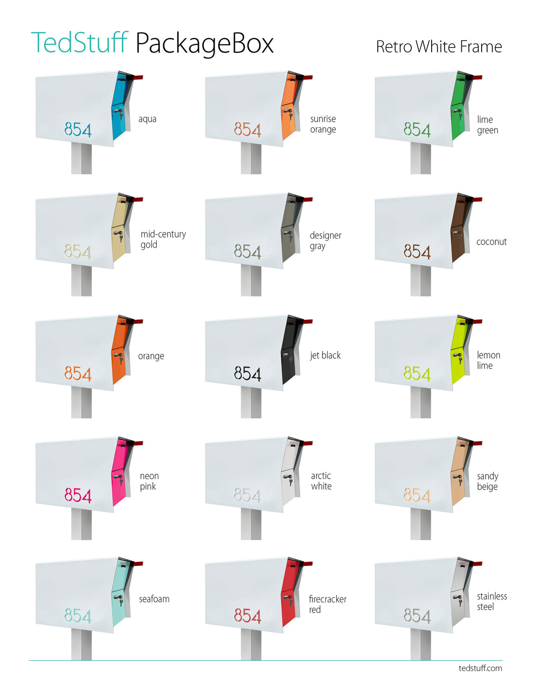 The Retrobox Locking Package Dropbox - White Exterior Color