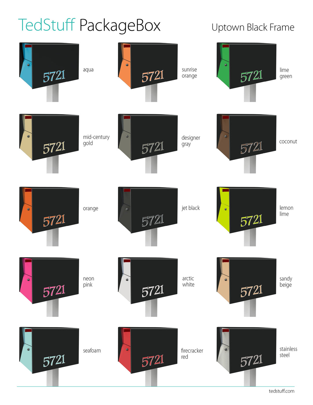 The UpTown Box Locking Package Dropbox  - Black Exterior Color