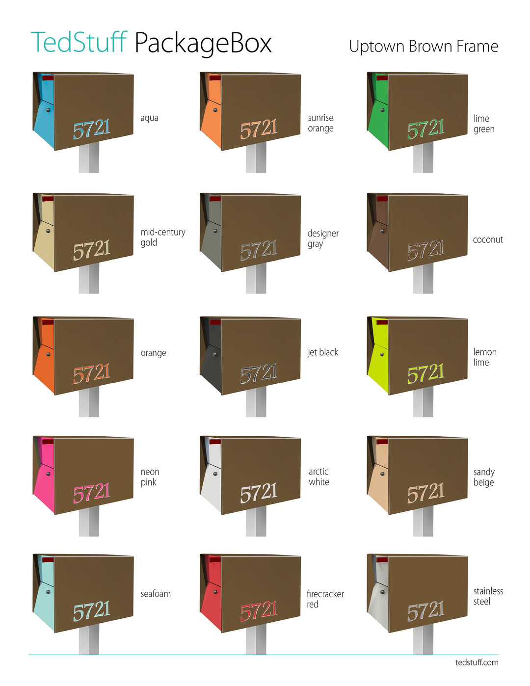 UpTown Box Locking Package Dropbox - Coconut Exterior Color