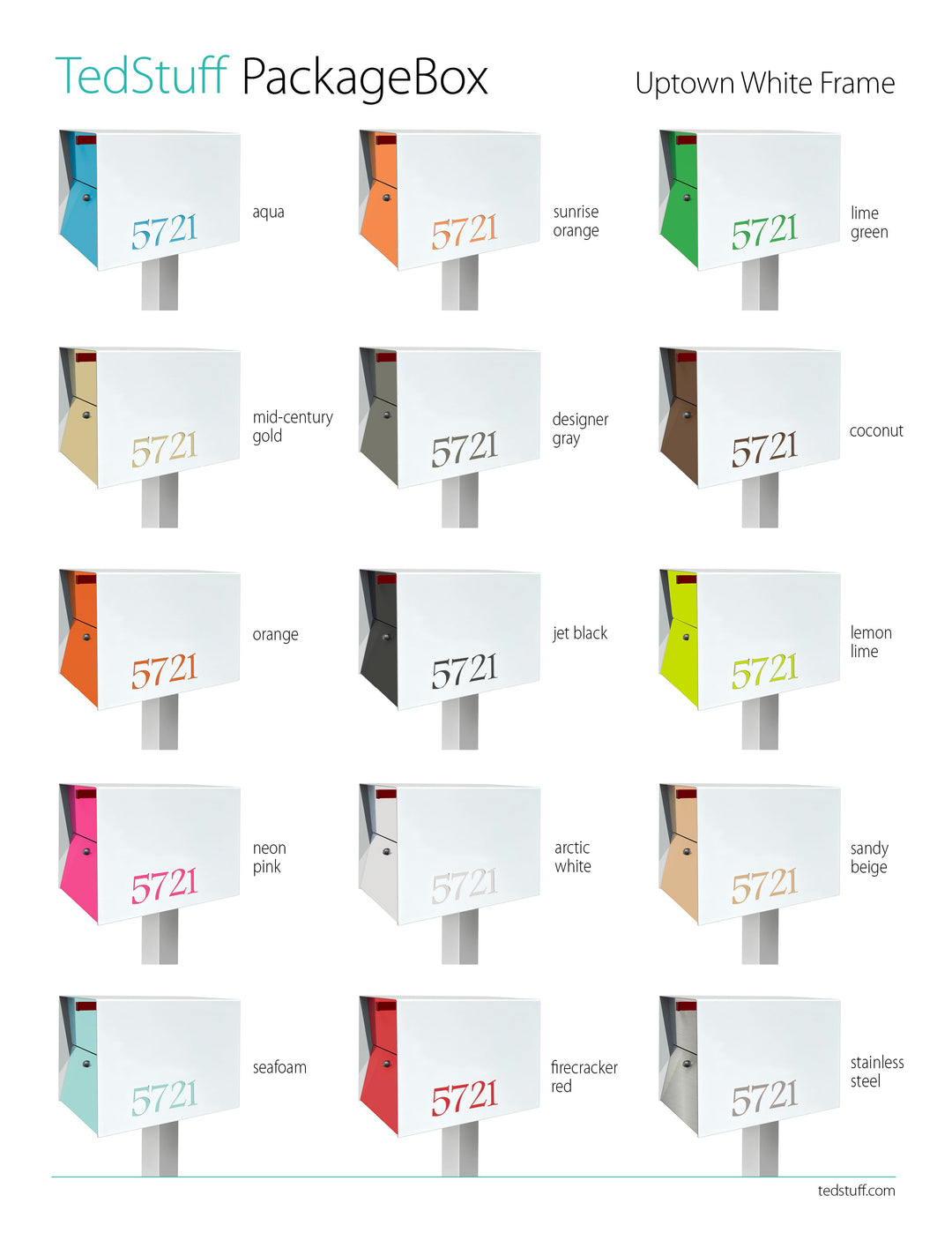 The UpTown Box Locking Package Dropbox in - White Exterior Color