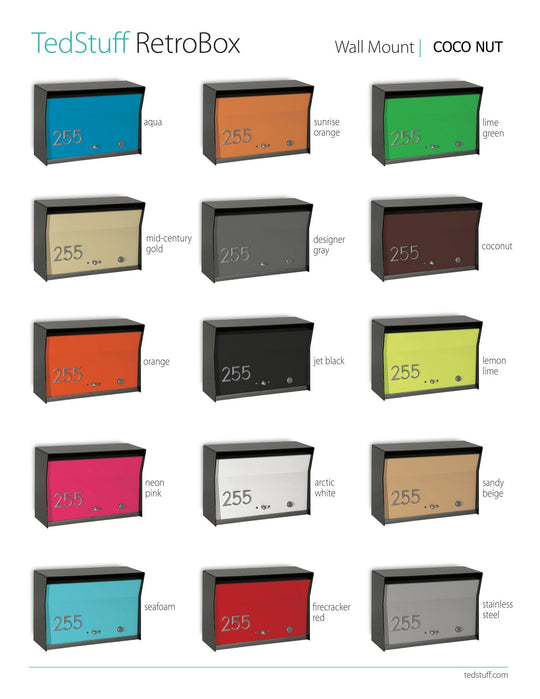 Locking Wall Mounted Mailbox - Brown