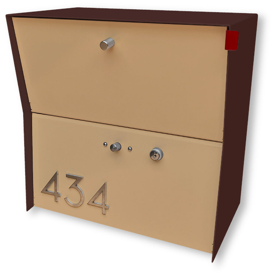 Locking Package Wall Mount Mailbox - Brown