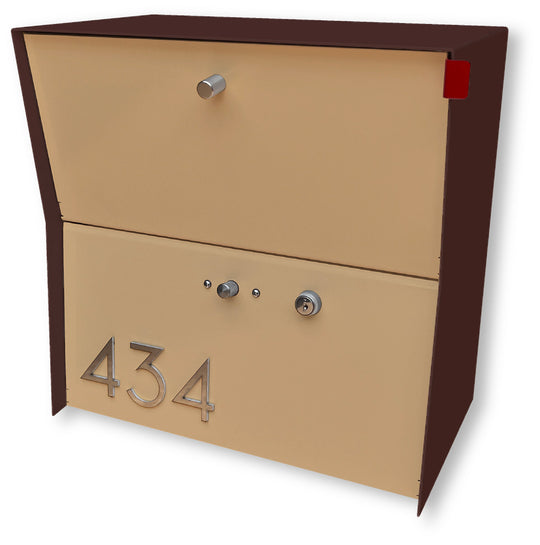 Locking Package Wall Mount Mailbox - Brown