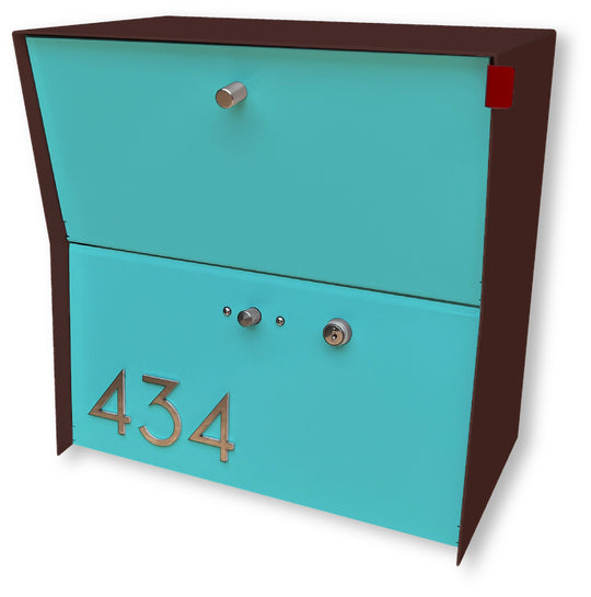 Locking Package Wall Mount Mailbox - Brown