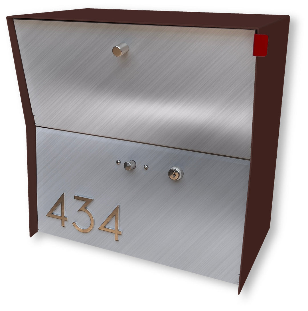 Locking Package Wall Mount Mailbox - Brown