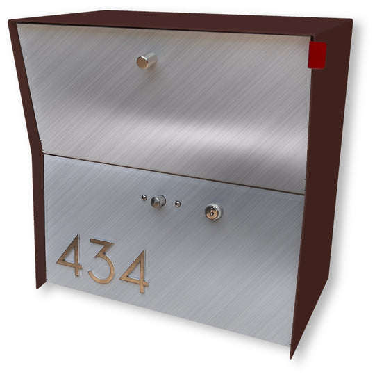 Locking Package Wall Mount Mailbox - Brown
